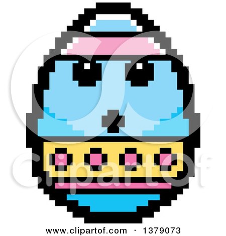 Clipart of a Surprised Easter Egg Character in 8 Bit Style - Royalty Free Vector Illustration by Cory Thoman