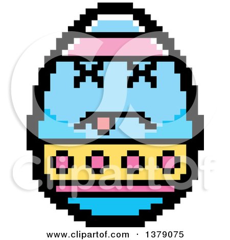Clipart of a Dead Easter Egg Character in 8 Bit Style - Royalty Free Vector Illustration by Cory Thoman