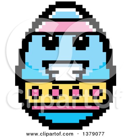 Clipart of a Happy Easter Egg Character in 8 Bit Style - Royalty Free Vector Illustration by Cory Thoman