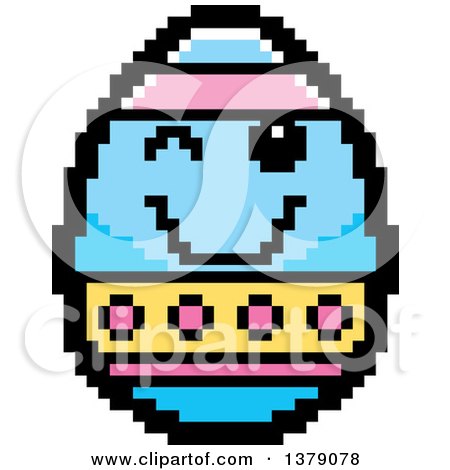 Clipart of a Winking Easter Egg Character in 8 Bit Style - Royalty Free Vector Illustration by Cory Thoman