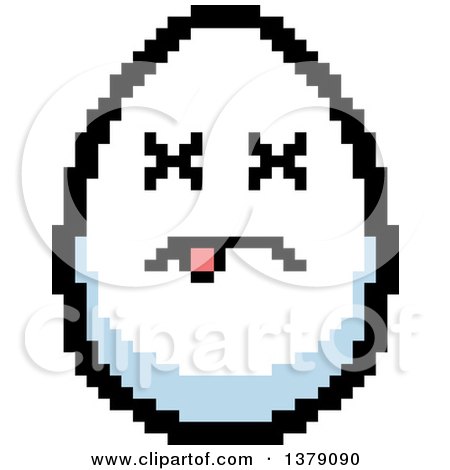 Clipart of a Dead Egg Character in 8 Bit Style - Royalty Free Vector Illustration by Cory Thoman