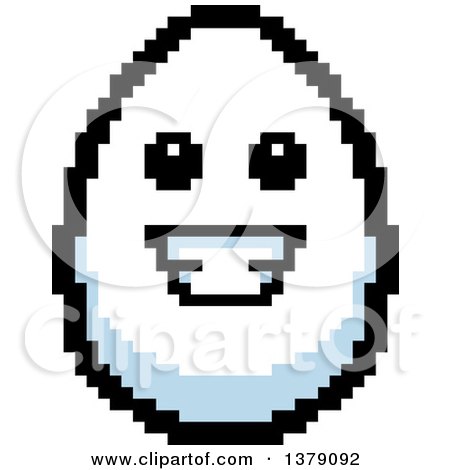 Clipart of a Happy Egg Character in 8 Bit Style - Royalty Free Vector Illustration by Cory Thoman