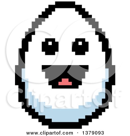 Clipart of a Happy Egg Character in 8 Bit Style - Royalty Free Vector Illustration by Cory Thoman