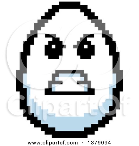Clipart of a Mad Egg Character in 8 Bit Style - Royalty Free Vector Illustration by Cory Thoman