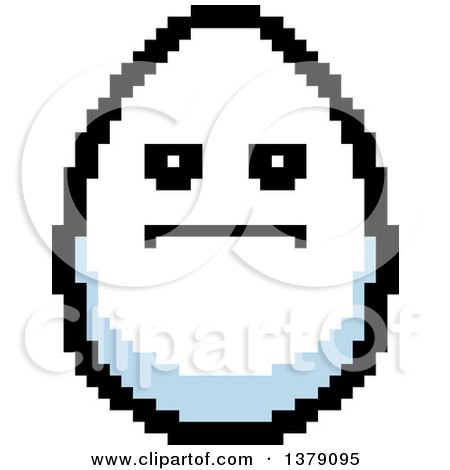 Clipart of a Serious Egg Character in 8 Bit Style - Royalty Free Vector Illustration by Cory Thoman
