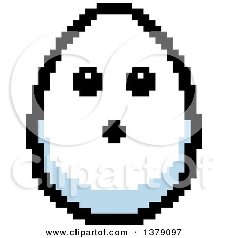 Clipart of a Surprised Egg Character in 8 Bit Style - Royalty Free Vector Illustration by Cory Thoman
