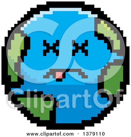 Clipart of a Dead Earth Character in 8 Bit Style - Royalty Free Vector Illustration by Cory Thoman