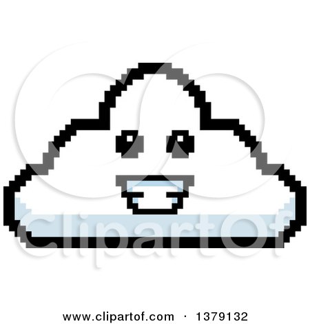 Clipart of a Happy Cloud Character in 8 Bit Style - Royalty Free Vector Illustration by Cory Thoman