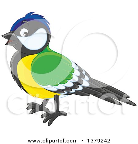 Clipart of a Tomtit Bird in Profile - Royalty Free Vector Illustration by Alex Bannykh