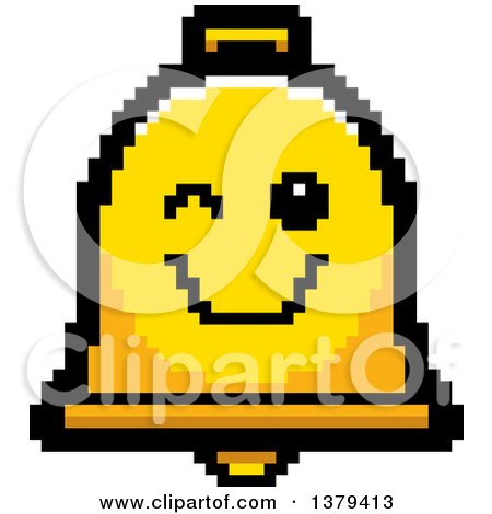 Clipart of a Winking Bell Character in 8 Bit Style - Royalty Free Vector Illustration by Cory Thoman