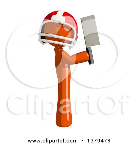 Clipart of an Orange Man Football Player Holding a Knife - Royalty Free Illustration by Leo Blanchette