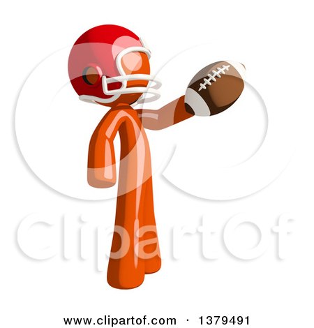 Clipart of an Orange Man Football Player Holding a Ball - Royalty Free Illustration by Leo Blanchette