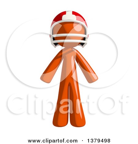 Clipart of an Orange Man Football Player - Royalty Free Illustration by Leo Blanchette