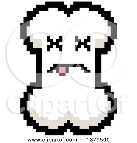 Clipart of a Dead Bone Character in 8 Bit Style - Royalty Free Vector Illustration by Cory Thoman