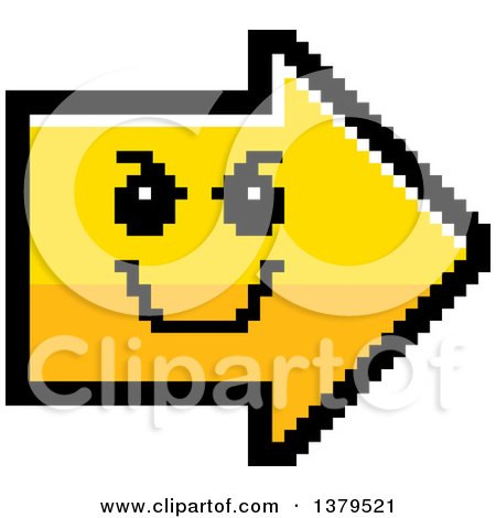 Clipart of a Grinning Evil Arrow in 8 Bit Style - Royalty Free Vector Illustration by Cory Thoman