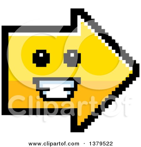 Clipart of a Grinning Arrow in 8 Bit Style - Royalty Free Vector Illustration by Cory Thoman