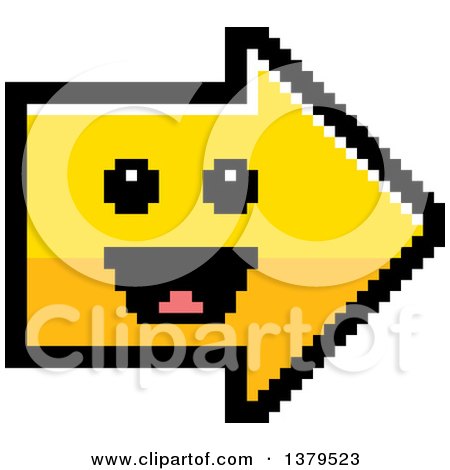 Clipart of a Happy Arrow in 8 Bit Style - Royalty Free Vector Illustration by Cory Thoman