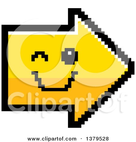 Clipart of a Winking Arrow in 8 Bit Style - Royalty Free Vector Illustration by Cory Thoman