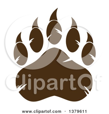 Clipart of a Brown Grizzly Bear Paw - Royalty Free Vector Illustration by Hit Toon