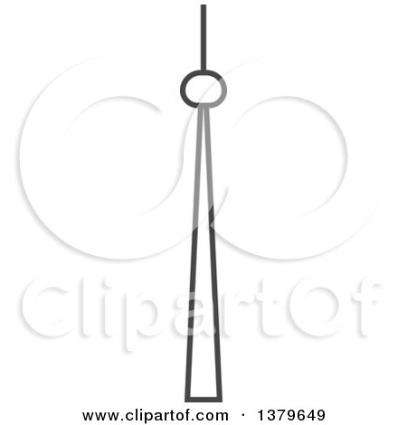 Clipart of a Grayscale Space Needle - Royalty Free Vector Illustration by elena
