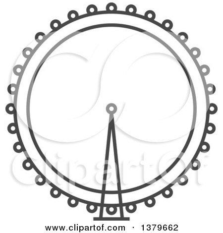 Clipart of a Grayscale London Eye - Royalty Free Vector Illustration by elena