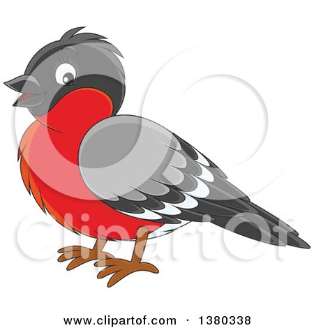 Clipart of a Cute Bullfinch Bird - Royalty Free Vector Illustration by Alex Bannykh
