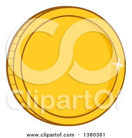 Clipart of a Shiny Gold Coin - Royalty Free Vector Illustration by Hit Toon
