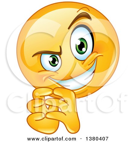 Clipart of a Yellow Cartoon Emoticon Smiley Face Emoji Making a Sneaky Expression - Royalty Free Vector Illustration by yayayoyo