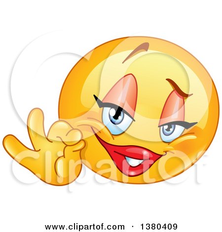 Clipart of a Yellow Female Cartoon Emoticon Smiley Face Emoji Gesturing Ok - Royalty Free Vector Illustration by yayayoyo