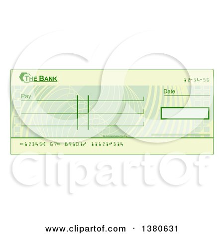 Clipart of a Blank Bank Check - Royalty Free Vector Illustration by AtStockIllustration