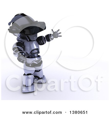 Clipart of a 3d Silver Robot Wearing a Virtual Reality Headset, on a White Background - Royalty Free Illustration by KJ Pargeter