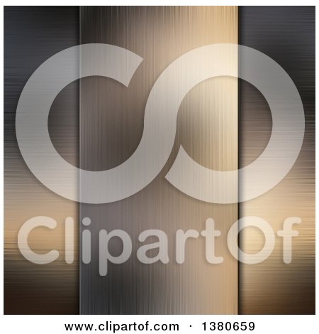 Clipart of a Background of Horizontal and Vertical Brushed Metal Panels - Royalty Free Illustration by KJ Pargeter