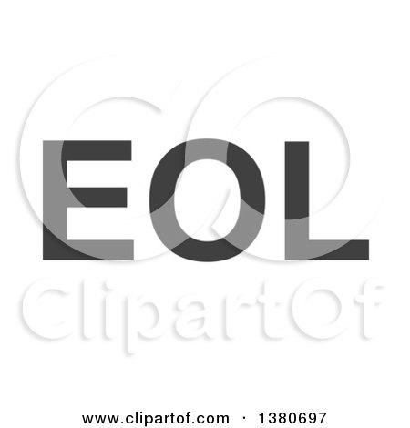 Clipart of a Gray EOL End of Life Acronym on a White Background - Royalty Free Illustration by oboy
