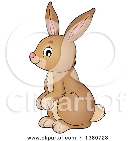 Clipart of a Cute Brown Bunny Rabbit - Royalty Free Vector Illustration by visekart