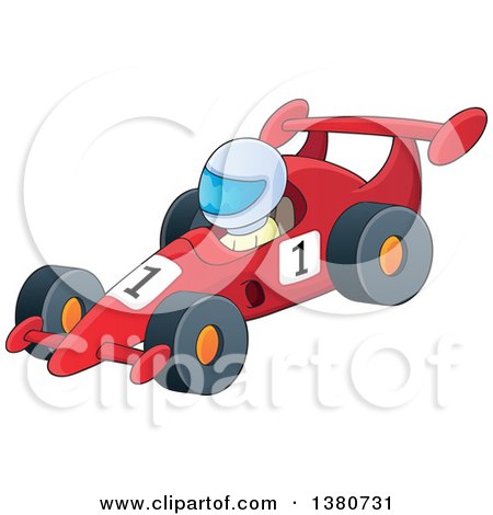 Clipart of a Race Car Driver in a Car - Royalty Free Vector Illustration by visekart