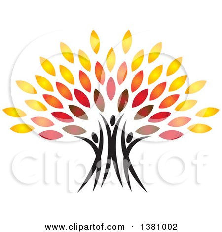 Clipart of a Family Forming the Trunk of a Tree - Royalty Free Vector Illustration by ColorMagic