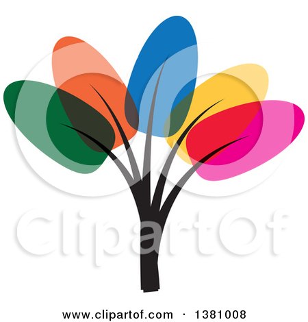 Clipart of a Colorful Tree - Royalty Free Vector Illustration by ColorMagic