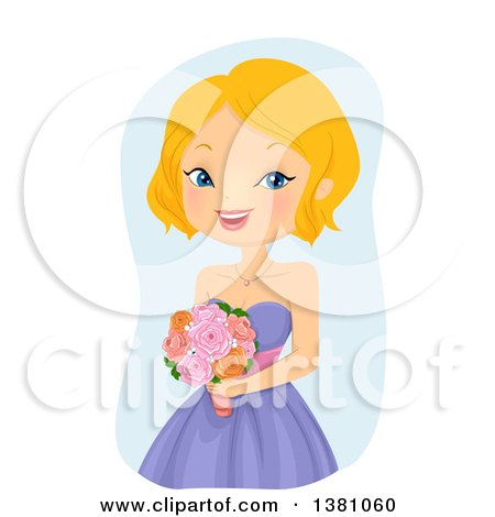 https://images.clipartof.com/small/1381060-Clipart-Of-A-Happy-Blond-Caucasian-Bridesmaid-Holding-Flowers-Royalty-Free-Vector-Illustration.jpg