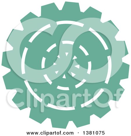 Clipart of a Turquoise Steampunk Gear Cog Wheel - Royalty Free Vector Illustration by BNP Design Studio