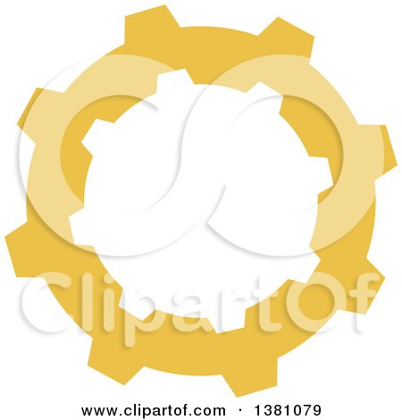 Clipart of a Yellow Steampunk Gear Cog Wheel - Royalty Free Vector Illustration by BNP Design Studio