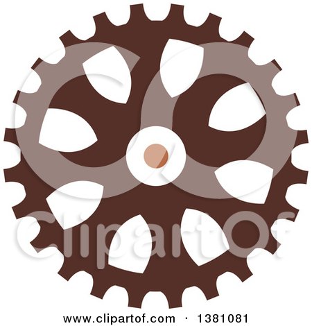 Clipart of a Brown Steampunk Gear Cog Wheel - Royalty Free Vector Illustration by BNP Design Studio