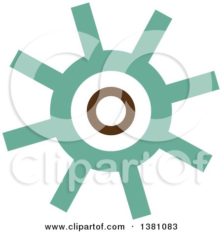 Clipart of a Turquoise Steampunk Gear Cog Wheel - Royalty Free Vector Illustration by BNP Design Studio