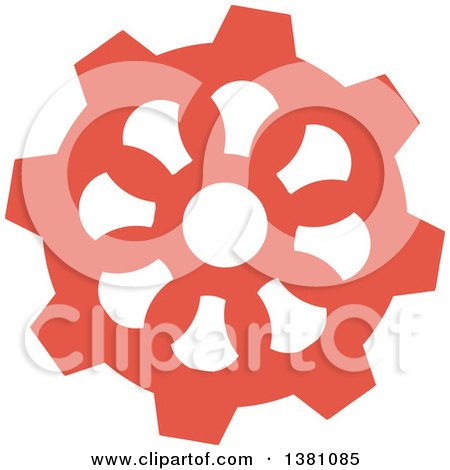 Clipart of a Pink Steampunk Gear Cog Wheel - Royalty Free Vector Illustration by BNP Design Studio