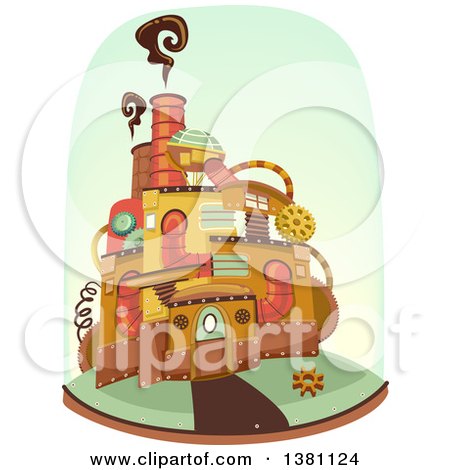 Clipart of a Steampunk Home - Royalty Free Vector Illustration by BNP Design Studio