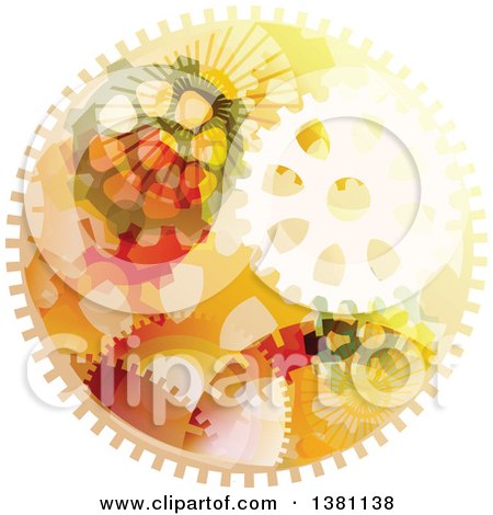 Clipart of a Round Steampunk Frame with Gears - Royalty Free Vector Illustration by BNP Design Studio