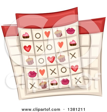 Clipart of Valentines Day Bingo Cards - Royalty Free Vector Illustration by BNP Design Studio