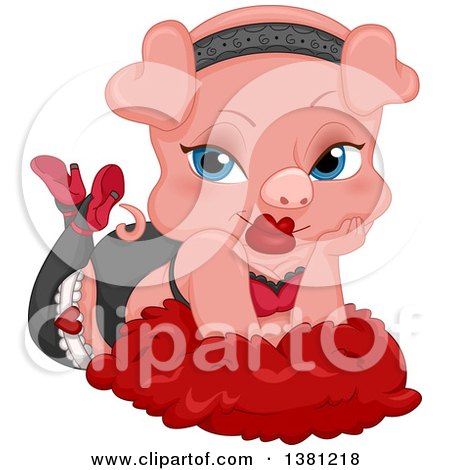 female pig clipart toons