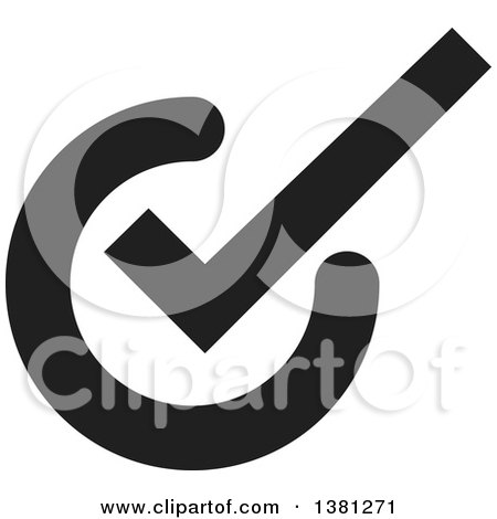 Clipart of a Black Selection Tick Check Mark App Icon Button Design Element - Royalty Free Vector Illustration by ColorMagic