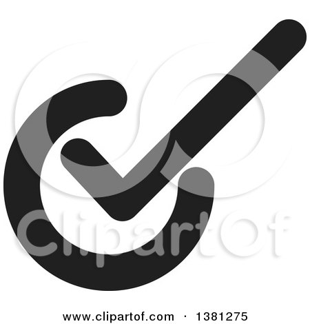 Clipart of a Black Selection Tick Check Mark App Icon Button Design Element - Royalty Free Vector Illustration by ColorMagic