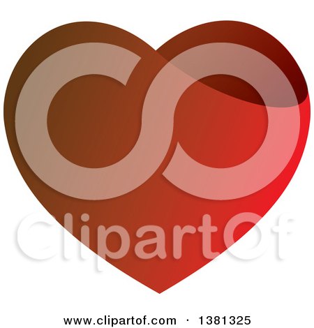 Clipart of a Gradient Red Heart - Royalty Free Vector Illustration by ColorMagic